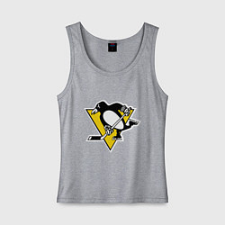 Майка женская хлопок Pittsburgh Penguins, цвет: меланж