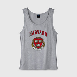 Майка женская хлопок Harvard university, цвет: меланж