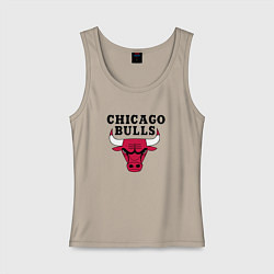 Майка женская хлопок Chicago Bulls, цвет: миндальный