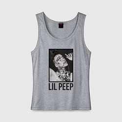 Майка женская хлопок Lil Peep: Black Style, цвет: меланж