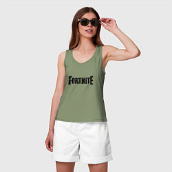 Майка женская хлопок Fortnite Logo, цвет: авокадо — фото 2