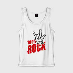 Майка женская хлопок 100% Rock, цвет: белый