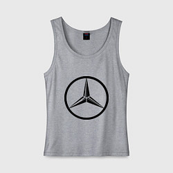 Майка женская хлопок Mercedes-Benz logo, цвет: меланж