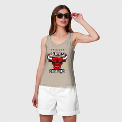 Майка женская хлопок Chicago Bulls est. 1966, цвет: миндальный — фото 2