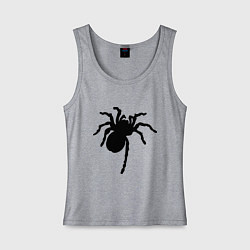 Майка женская хлопок Черный паук, цвет: меланж