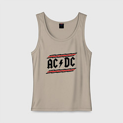 Майка женская хлопок AC/DC Voltage, цвет: миндальный