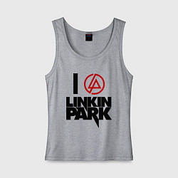 Майка женская хлопок I love Linkin Park, цвет: меланж