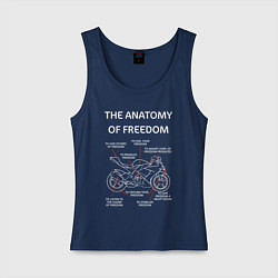 Майка женская хлопок The Anatomy of Freedom, цвет: тёмно-синий