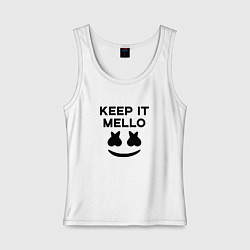 Майка женская хлопок Keep it Mello, цвет: белый