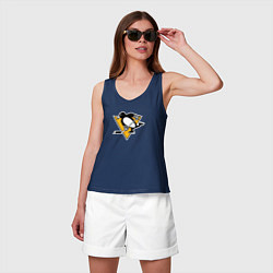 Майка женская хлопок Pittsburgh Penguins: Evgeni Malkin, цвет: тёмно-синий — фото 2