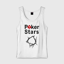 Майка женская хлопок Poker Stars, цвет: белый