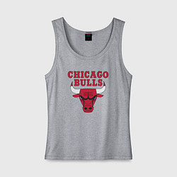 Майка женская хлопок CHICAGO BULLS, цвет: меланж