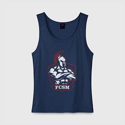 Майка женская хлопок FCSM, цвет: тёмно-синий