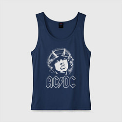 Майка женская хлопок ACDC Angus, цвет: тёмно-синий
