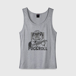 Майка женская хлопок Pug & Roll, цвет: меланж