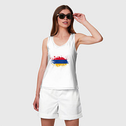 Майка женская хлопок Флаг Армении, цвет: белый — фото 2