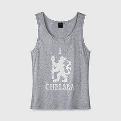 Майка женская хлопок I LOVE CHELSEA, цвет: меланж