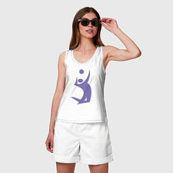Майка женская хлопок Sport - Volleyball, цвет: белый — фото 2