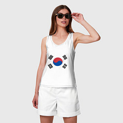 Майка женская хлопок Корея Корейский флаг, цвет: белый — фото 2