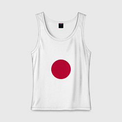 Майка женская хлопок Япония Японский флаг, цвет: белый