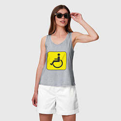 Майка женская хлопок Знак Инвалид, цвет: меланж — фото 2