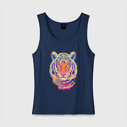 Майка женская хлопок Color Tiger, цвет: тёмно-синий