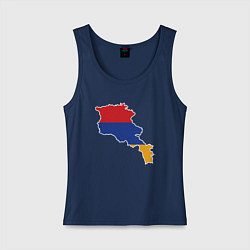 Майка женская хлопок Map Armenia, цвет: тёмно-синий