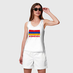 Майка женская хлопок Armenia Flag, цвет: белый — фото 2