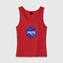 Майка женская хлопок Pepe Pepe space Nasa, цвет: красный