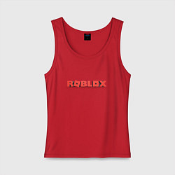 Майка женская хлопок Roblox logo red роблокс логотип красный, цвет: красный