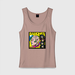 Майка женская хлопок Art Ramones, цвет: пыльно-розовый