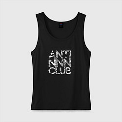 Майка женская хлопок Anti NNN club, цвет: черный