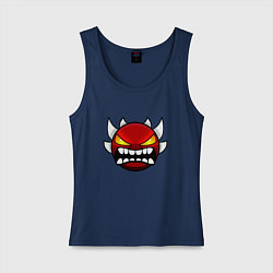 Майка женская хлопок Geometry Dash: Anger Smile, цвет: тёмно-синий