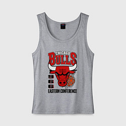 Майка женская хлопок Chicago Bulls NBA, цвет: меланж