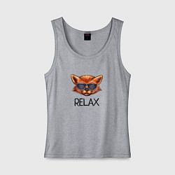 Майка женская хлопок Лиc relax, цвет: меланж