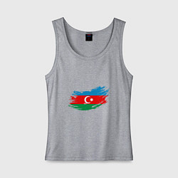 Майка женская хлопок Флаг - Азербайджан, цвет: меланж
