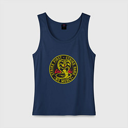 Майка женская хлопок Кобра Кай Большое Лого, цвет: тёмно-синий