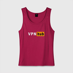 Майка женская хлопок VPNHUB ДЛЯ ВЗРОСЛЫХ, цвет: маджента