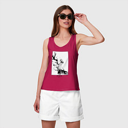 Майка женская хлопок Опасный Аста, цвет: маджента — фото 2