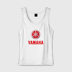 Майка женская хлопок Yamaha Логотип Ямаха, цвет: белый