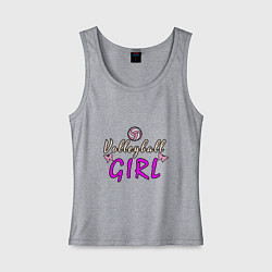 Майка женская хлопок Volleyball - Girl, цвет: меланж