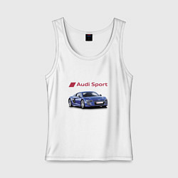 Майка женская хлопок Audi sport Racing, цвет: белый