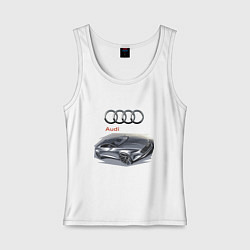 Майка женская хлопок Audi Concept, цвет: белый