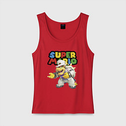 Майка женская хлопок Super mario Bowser, цвет: красный