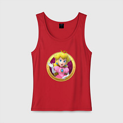 Майка женская хлопок Принцесса Персик Super Mario Video game, цвет: красный