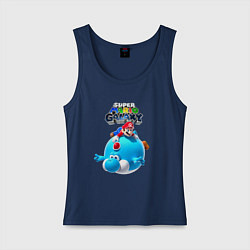 Майка женская хлопок Super Mario Galaxy Nintendo, цвет: тёмно-синий