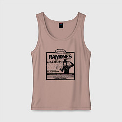 Майка женская хлопок Live at the Palladium, NY - Ramones, цвет: пыльно-розовый