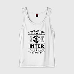 Майка женская хлопок Inter: Football Club Number 1 Legendary, цвет: белый