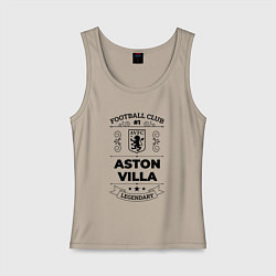 Майка женская хлопок Aston Villa: Football Club Number 1 Legendary, цвет: миндальный