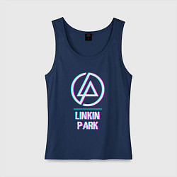 Майка женская хлопок Linkin Park Glitch Rock, цвет: тёмно-синий